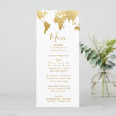 Globetrotter Glam Wedding Menu Card Menükarte (Stehend Vorderseite)