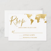 Globetrotter Glam Wedding RSVP Card (Vorne/Hinten)