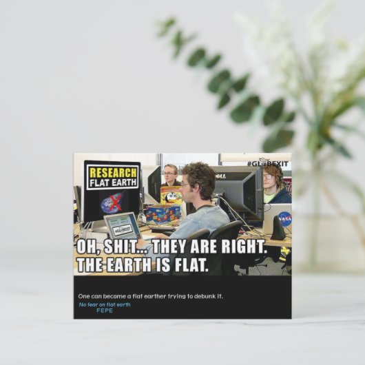 #GLOBEXIT RFE CARD (Sammlung Flat Earth 2017) Postkarte (Stehend Vorderseite)