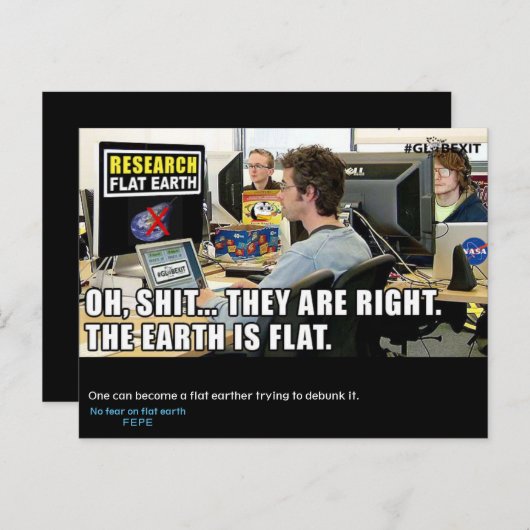 #GLOBEXIT RFE CARD (Sammlung Flat Earth 2017) Postkarte (Vorne/Hinten)