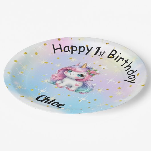 Globo de Cumpleaños Personalizado Pappteller (Schrägansicht)