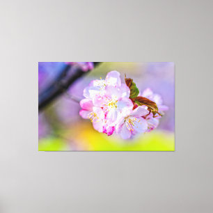 Globulärer Haufen Phantastischer rosa Sakura-Blume Leinwanddruck
