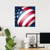 Globus der USA-Flagge Poster (Heimbüro)