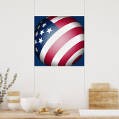 Globus der USA-Flagge Poster (Küche)