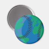 Globus Erde Welt Baseball Magnet (Vorderseite/Rückseite)