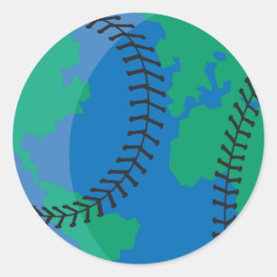 Globus Erde Welt Baseball Runder Aufkleber