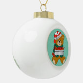 Globus-Weihnachtsbaumschmuck-Teddybär Keramik Kugel-Ornament (Links)