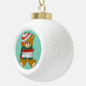 Globus-Weihnachtsbaumschmuck-Teddybär Keramik Kugel-Ornament (Rechts)