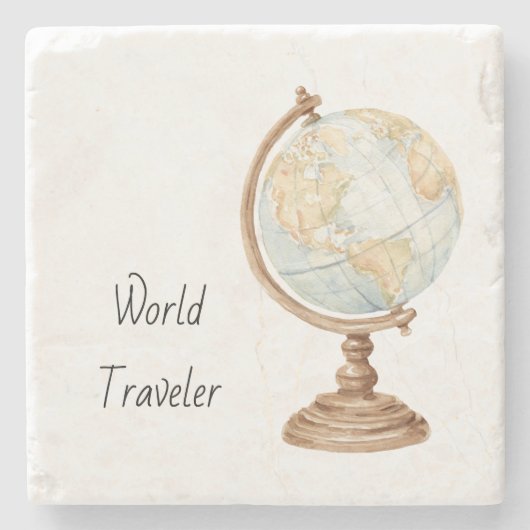 Globus Welt Reisender Steinuntersetzer (Vorderseite)