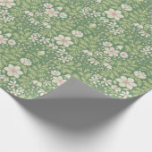 Glöckchen und Berries Weihnachtsblumen in Hell Gre Geschenkpapier (Ecke)