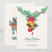 Glocke Feiertagskarte (Vorne/Hinten)