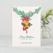 Glocke Feiertagskarte (Stehend Vorderseite)