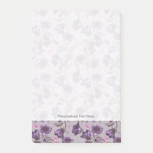 Glocke und rosa Schmetterlinge Post-it Klebezettel (Vorderseite)