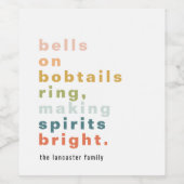 Glocken auf Bobtails Custom Wine Label Weinetikett (Einzelnes Label)