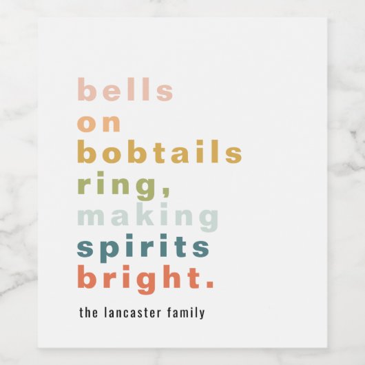 Glocken auf Bobtails Custom Wine Label Weinetikett (Einzelnes Label)