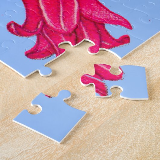 Glocken aus Canterbury in Blau, Rot und lila Puzzle (Seite)