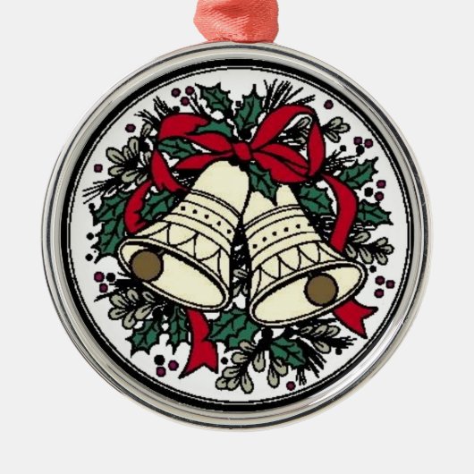 Glocken, Bows & Holly - Ornament Aus Metall (Vorne)