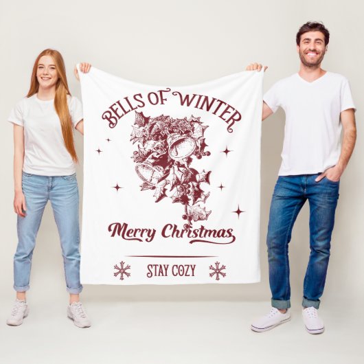 Glocken des winterlichen Weihnachtsklassikers Fleecedecke (Beispiel)