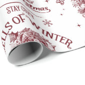Glocken des winterlichen Weihnachtsklassikers Geschenkpapier (Rolleneckpunkt)