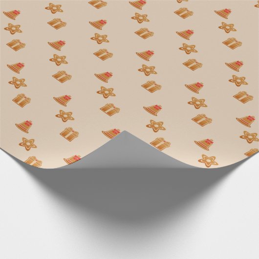 "Glocken, Geschenke und Sterne" Geschenkpapier (Ecke)