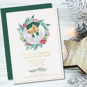 Glocken klingen Weihnachtskranz Neues Zuhause Foli Folien Feiertagskarte