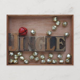 Glocken mit dem Wort Jingle Postcard Postkarte