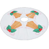 Glocken und Holly-Tree-Rock Fleece Weihnachtsbaumdecke (Schrägansicht)