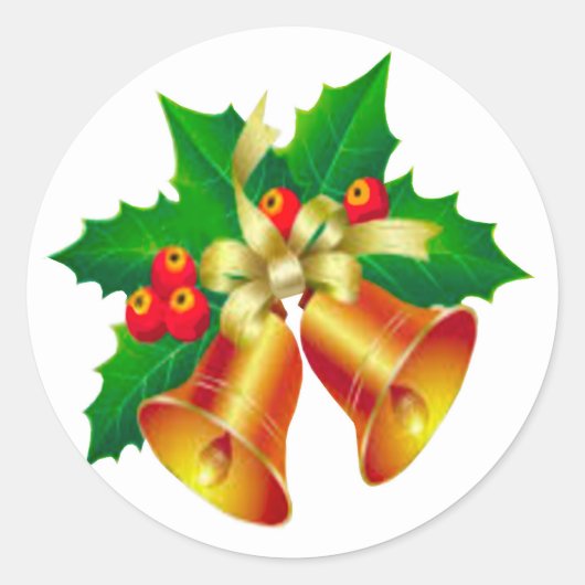 Glocken und Holly-Umschlag Aufkleber (Vorderseite)