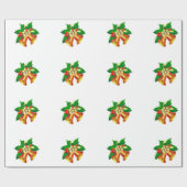 Glocken und Holly Wrapping Paper Geschenkpapier (Flach)