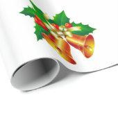 Glocken und Holly Wrapping Paper Geschenkpapier (Rolleneckpunkt)