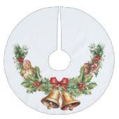 Glocken und Lebkuchen Polyester Weihnachtsbaumdecke (Vorderseite)