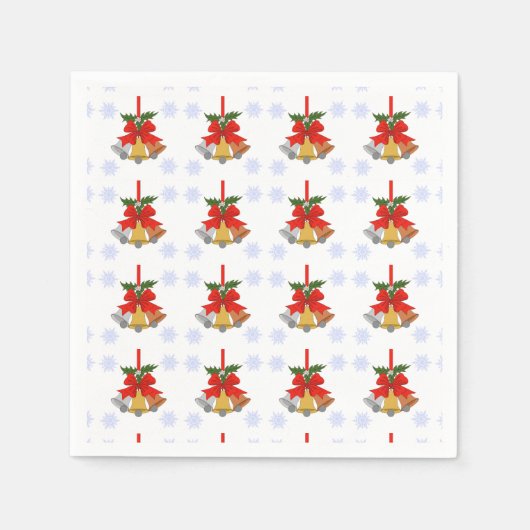 Glocken und Schneeflocken Serviette (Vorderseite)