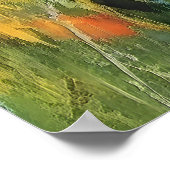 Glockenblumen – Abstrakte blühende Wiese in Bewegu Poster (Ecke)