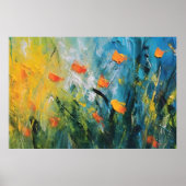 Glockenblumen – Abstrakte blühende Wiese in Bewegu Poster (Vorne)