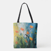 Glockenblumen – Abstrakte blühende Wiese in Bewegu Tasche (Rückseite)