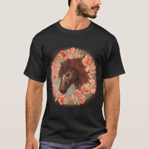 Glockenblumen-Kastanienbraunes-Pferd-T-Shirt T-Shirt