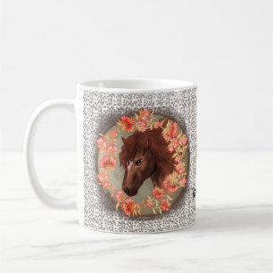 Glockenblumen-Kastanienbraunes-Pferd-Tasse Kaffeetasse