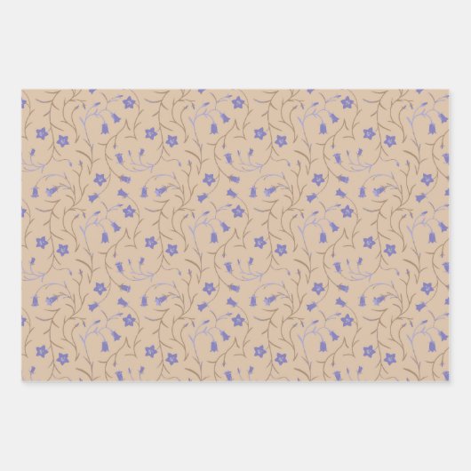 Glockenblumen weiss geschenkpapier set (Vorderseite 3)