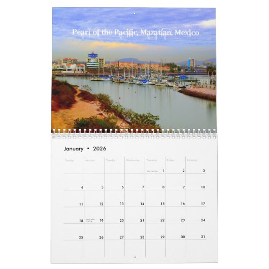 Glockengeläut des pazifischen Mazatlan Calander Kalender (Jan 2026)