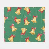 Glockenmuster Grün Nahtlos Fleecedecke (Vorderseite (Horizontal))