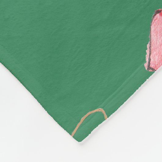 Glockenmuster Grün Nahtlos Fleecedecke (Ecke)