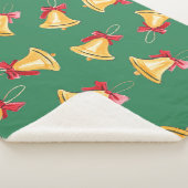 Glockenmuster Grün Nahtlos Sherpadecke (3/4)