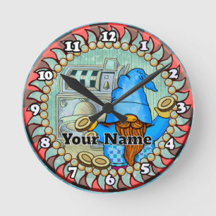 Glockenschlitze Gnom  Runde Wanduhr
