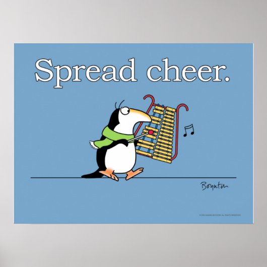 GLOCKENSPIEL PENGUIN "Spread Cheer" Sandra Boynton Poster (Vorne)