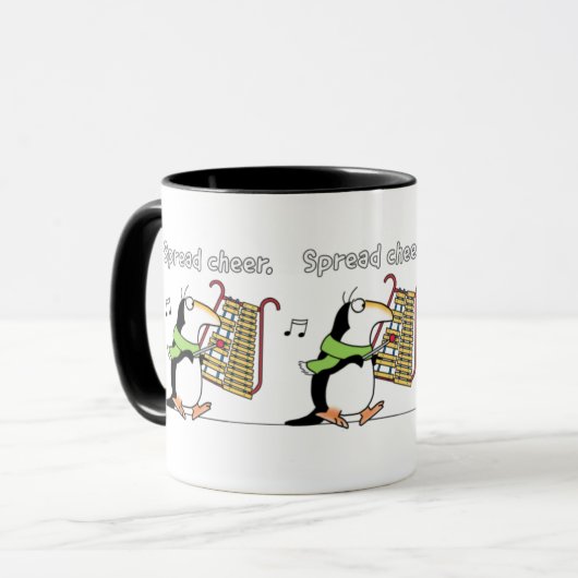 GLOCKENSPIEL PENGUIN "Spread Cheer" Sandra Boynton Tasse (Vorderseite Links)