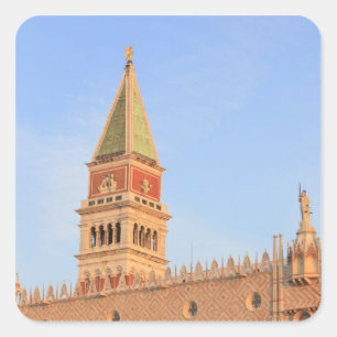 Glockenturm, Piazza San Marco, Venedig Quadratischer Aufkleber