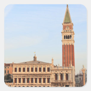 Glockenturm, Piazza San Marco, Venedig Quadratischer Aufkleber
