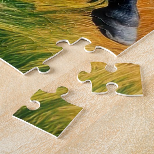 Glockenturm Schwarzes Pferd Galloping im pulsieren Puzzle (Seite)