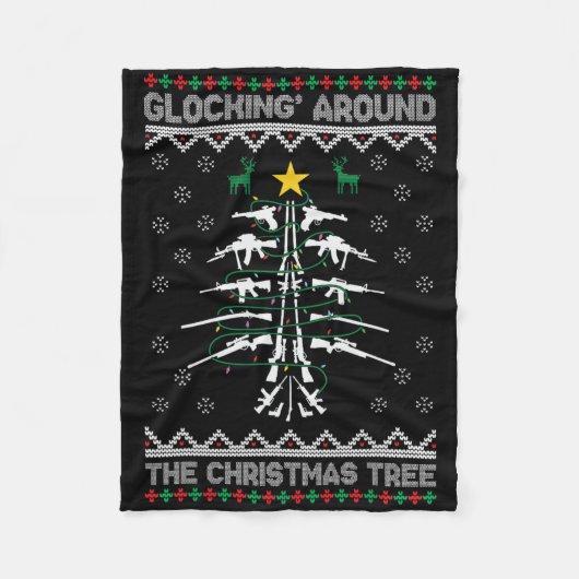 Glocking Around The Christmas Tree hässlicher Weih Fleecedecke (Vorderseite)