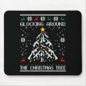 Glocking Around The Christmas Tree Ugly Christmas Mousepad (Vorne)